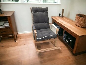 Yaren Home Dizayn Sallanan Sandalye, Dinlenme Koltuğu,tv Sandalyesi,baba Sandalyesi,dede Koltuğu Antrasit Krem Antrasit - Krem