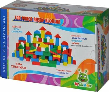 Woodoy 085KR 2–7 Yaş 100 Parça Ahşap Blok