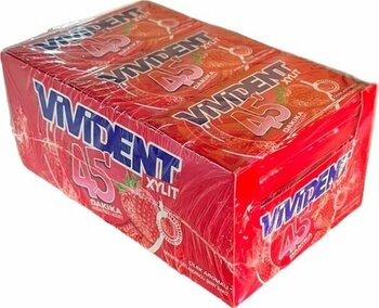 Vivident Cüzdan Sakız 45 Dakika Çilek Aromalı 18 X 26 G