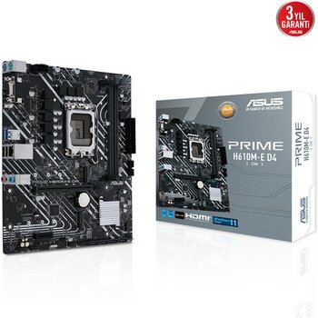 Asus Prıme H610M-E D4-Csm Ddr4 3200MHZ Dp HDMI M.2 Matx 1700P