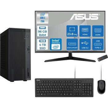 Asus Expertcenter P500MV Intel® Core™ Ultra 5 210H 4.8ghz Aı 96GB Ddr5 4tb SSD 23.8" 120Hz Intel® Intel® Graphics Freedos Mini Tower Masaüstü Bilgi...