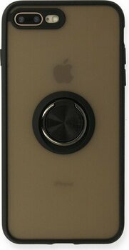 Newface Apple iPhone 8 Plus Kılıf Montreal Yüzüklü Silikon Kapak - Siyah 13