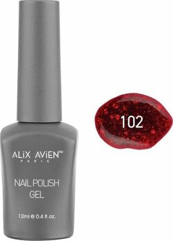 Alix Avien Işıltılı Kırmızı Kalıcı Oje 102-YOĞUN Renk Veren Jel Oje 12 Ml-Nail Uv Gel Polish 102