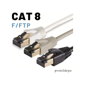 Irenis Cat8 Kablo F/ftp Lszh Ethernet Network Lan Ağ Kablosu 3 M-siyah