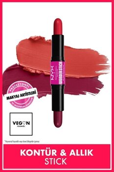 NYX Professional Makeup Wonder Stick Çift Taraflı Krem Allık Stick - Bright Amber and Fuschia