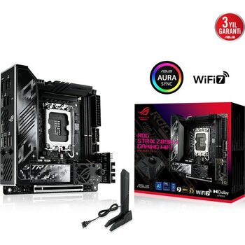 Asus Rog Strıx Z890-I Gamıng Wıfı, 2xddr5, 2xm.2, Hdmı, 2xthunderbolt, 2xtype-C, Wi-Fi 7, Mini Itx, Intel Core Ultra Cpu(Seri 2), LGA1851 Soket, Ga...