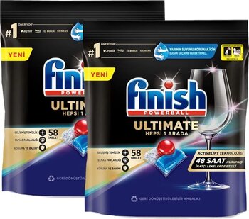 Finish Quantum Ultimate Bulaşık Makinesi Tableti 58'li 2 Adet