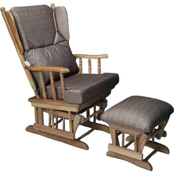 Vavonni Sallanan Sandalye Sallanan Koltuk Tv Koltuğu Dinlenme Koltuğu baba tv koltuğu Doğal Ahşap Emzirme Koltuğu - Kahverengi