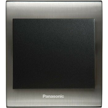Panasonic Thea Blu Tekli Anahtar Çerçeve Inox + Beyaz Kapak Siyah