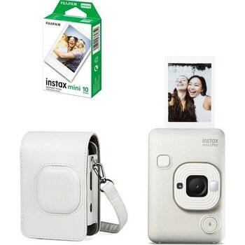 Fujifilm Instax Mini Liplay Hybrid Fotoğraf Makinesi 10'lu Film Liplay Uyumlu Çantalı Set - Beyaz
