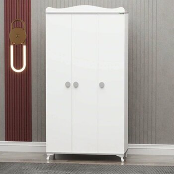 Garaj Home Yıldız 3 Kapaklı Dolap Gri 90x180x41 cm