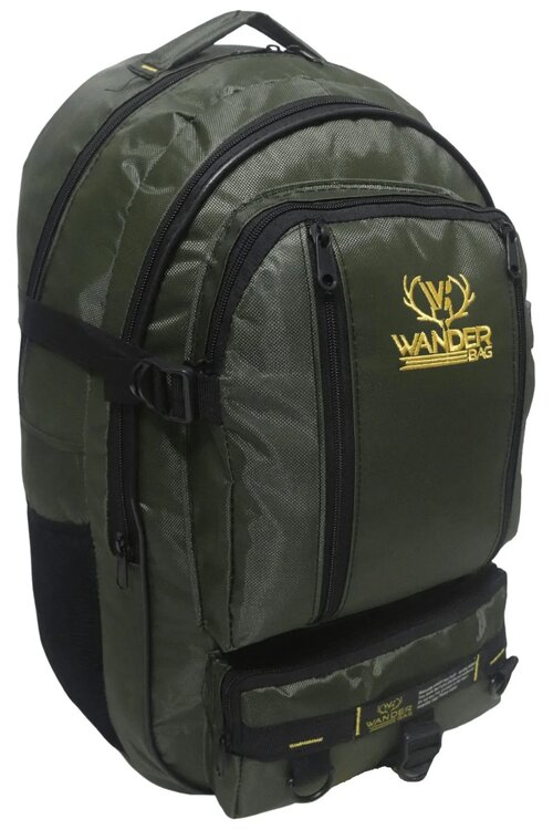 Baggor Wander Siyah, Mavi, Yeşil Unisex 50L Naylon kumaş Sırt Çantası