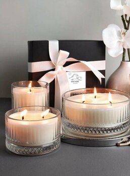 Paşabahçe 3'lü Mum Seti 380gr + 170 Gr + 170 Gr Soya Wax Kokulu Mum - Vanilya Kokulu