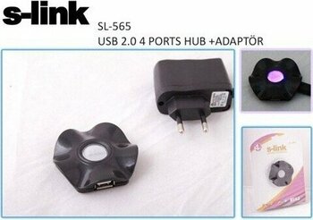 S-Link Sl-565 4 Port Usb 2.0 Adaptörlü Usb Hub