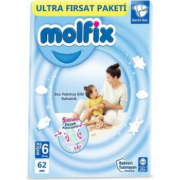 Molfix Bebek Bezi 6 Numara 15+ kg 124lü