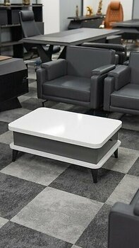 Ofis Sekiz Smart Kademeli Sihirli Akıllı Sehpa Orta Sehpa - Beyaz - Antrasit