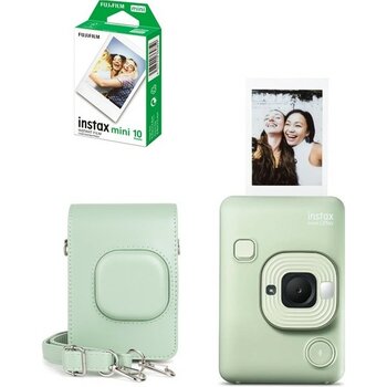 Fujifilm Instax Mini Liplay Hybrid Fotoğraf Makinesi 10'lu Film Liplay Uyumlu Çantalı Set - Yeşil