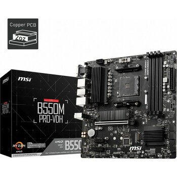 TKÇ Msı B550M Pro-Vdh Ddr4 4400MHZ 1xvga 1xhdmı 1xdp 2xm.2 USB 3.2 Matx Am4 (Amd 5000 ve 3000 Serisi �