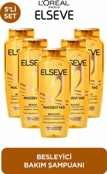 ELSEVE 5'li L'Oréal Paris Elseve Mucizevi Yağ Besleyici Bakım Şampuanı 400 ml