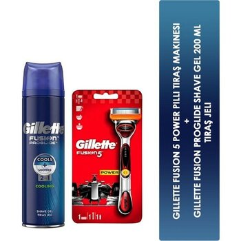 Gillette Fusion 5 Power Pilli Tıraş Makinesi + Fusion Proglide Shave Gel 200 ml Tıraş Jeli