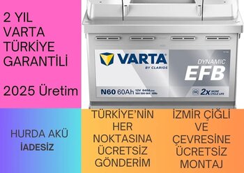 Varta Blue Dynamic N60 Start-Stop Efb 12 V 60 Ah 640 Cca Akü - 2025