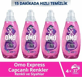 Omo Express Fresh Capcanlı Renkler Renkli & Siyahlar Sıvı Çamaşır Deterjanı 1480 Ml x 4 Adet