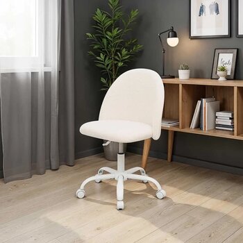 Adore Mobilya Curve Çalışma Sandalyesi - Beyaz 61x58,5x81,5-91 cm