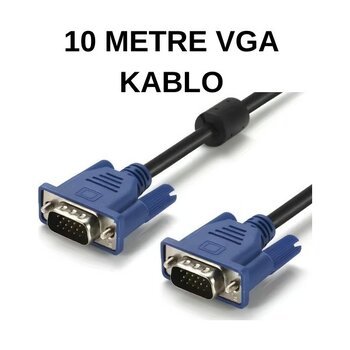 Speeduf VGA Kablo 10 Metre – 15 Pin Erkek-Erkek | Uzun Mesafe Yüksek Çözünürlüklü Görüntü Aktarımı