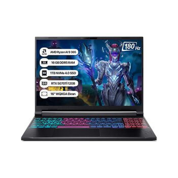 Acer Nitro 16s Nh.u07ey.001 Ryzen Ai 9 365 16 Gb 1 Tb Ssd Rtx5070ti 16" Wqxga Free Dos Dizüstü Bilgisayar