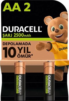 Duracell Şarj Edilebilir AA 2500 mAh Piller 2 adet