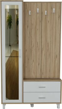 Portmanto Aynalı Vestiyer Dolap Ayakkabılık Gömme Dolap Atlantik Çam Demonte