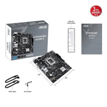 Asus Prıme H610m-K Intel H610 Lga1700 Ddr5 5600 Dp Hdmı M2 Usb3.2 Matx Asus 5X P