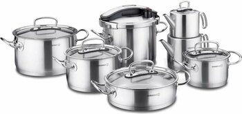 KORKMAZ Proline 14 Parça Hiper Set Çelik Tencere Seti