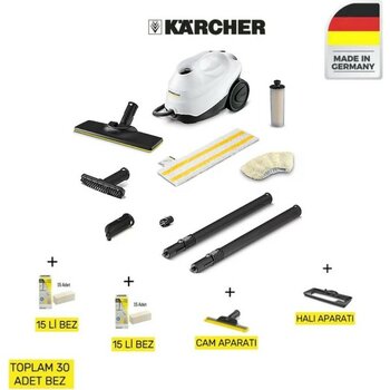 Karcher Sc 3 Easyfix Buharlı Temizlik Makinesi 30 Bez , Cam Aparatı ve Halı Aparatı Hediyeli - Beyaz