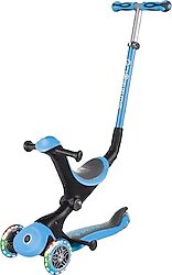Globber Go Up Deluxe Mavi Oturaklı Işıklı 3 Tekerlekli Çocuk Scooter
