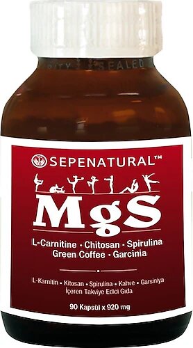 Sepe Natural MGS L-Karnitin Çitosan Spirulina Kahve Garsiniya 90 Kapsül 920 mg