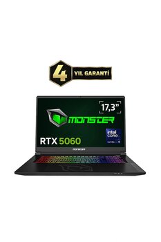 Monster Tulpar T7 V26.4.1 Intel Core Ultra 9 185h 16 Gb Ram 1 Tb Ssd 8 Gb Rtx 5060 Windows 11 Home 17,3" Fhd 144 Hz Oyun Bilgisayarı