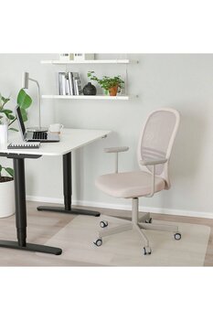 IKEA ergonomik çalışma sandalyesi, siyah-bej, kolçaklı