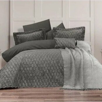 Schafer Home Daily Kadife Çeyiz Seti 9 Parça Antrasit