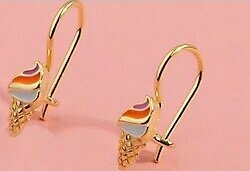 Feays Silver 925 Ayar Gümüş Mineli Dondurma Figürlü Çocuk Küpesi