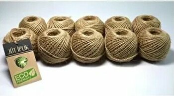 Hasır Jüt Ip 1 Top 100 Metre 10 Adet Doğal Jüt Ip - Kahverengi