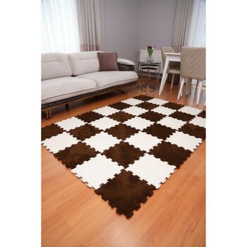 Peluş Kreş Halısı Anaokulu Puzzle Halı Japon Halı 50X50 - Siyah - 50 x 50 cm