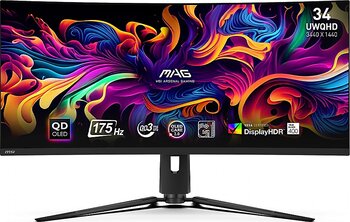 MSI MAG 341CQP QD-OLED 34" 0.03 ms WQHD Curved 175 Hz OLED Oyuncu Monitörü