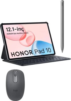 Honor Pad 10 8GB 256GB Wifi 12\" Gri Tablet + Klavyeli Kılıf + Kalem+Mouse
