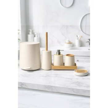PremiumPort Bambu Banyo Seti 6 Parça, Yuvarlak, Otomatik Basmalı, 6,5l - Altın - Seçenek 1