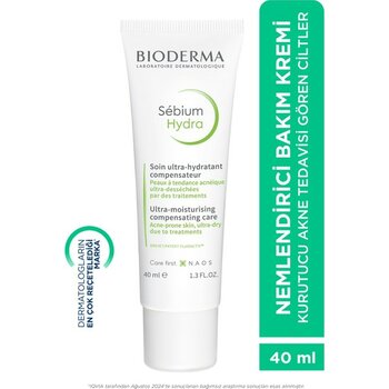Bioderma Sebium Hydra Seramid İçeren Yatıştırıcı, Kurutucu Akne Tedavisi Yoğun Nemlendirici Bakım Kremi 40 ML