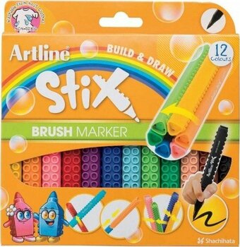 Artline : Stix Brush Marker Fırça Uçlu Keçeli Kalem Seti : 12 Renk
