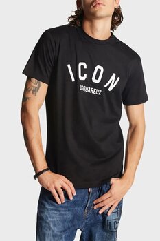 Dsquared2 S79gc0089 Bisiklet Yaka Siyah Pamuk Kısa Kol T Shirt