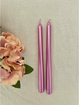 Hediye Ofisi Sedefli Pembe Renkli Şamdan Mumu - 2 Adet