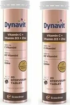 Dynavit Vitamin C Vitamin D3 Zinc 2x20 Efervesan Tablet